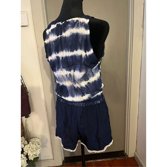 NWT. Beach By Exist Blue Tie-Dyed Romper Rompers Size XS - Picture 7 of 8